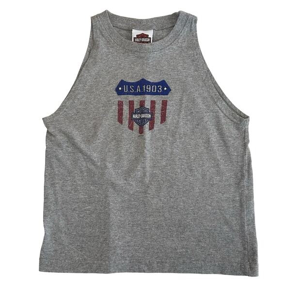 VTG Harley Davidson Mayer AZ Biker Tank top 2000's Y2K gray size S Made in USA - Picture 1 of 9